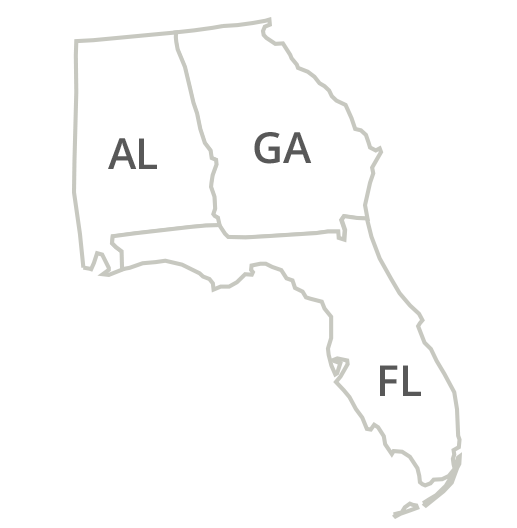Florida, Alabama, Georgia